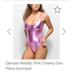 🚨SOLD🚨 Metallic Pink One Piece Swimsuit